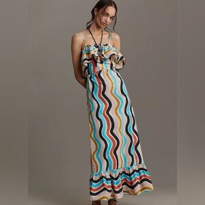NEW Farm Rio Sleeveless Ruffle Maxi Dress, Medium